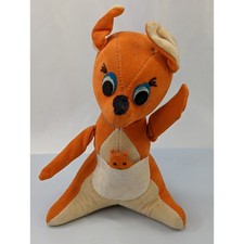 Orange Kangaroo Plush Joey 6 Inch Vintage Stuffed Animal Toy