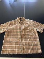 Towncraft Wrinkle Resistant Plaid Short Sleeve Button-Up Shirt Men's L/G Beige