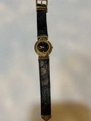 Gianni Versace Signature Vintage Swiss Made Wristwatch Gold Case