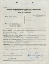 RONALD REAGAN - DOCUMENT SIGNED 01/02/1973