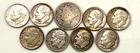 (8) Vintage 90% Silver Roosevelt Dimes + 1906 V Nickel US Coin Circulated