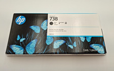Genuine HP 738 300-ml Black DesignJet Ink Cartridge 498N8A, Exp 04/2028, Sealed