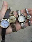 Vintage Timex Watch Lot (4) Quartz & Mechanical Indiglo Day-Date –Untested Parts