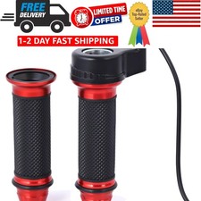 Red E-Bike Throttle Grip - Universal 22mm Aluminium Alloy with Rubber Handle
