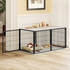 Large Dog Cage 48" Dog Kennel for Medium Dogs Puppy Dog Playpen with Top, Black