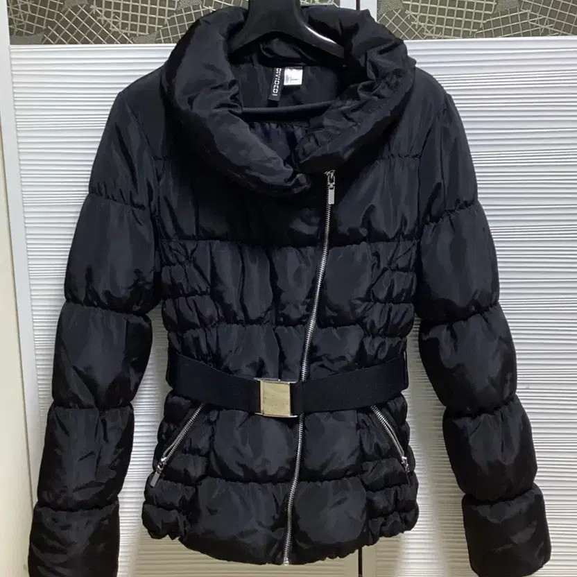 H&M Divided Belted Padded Coat - Black, Slight Scratches thumbnail 4