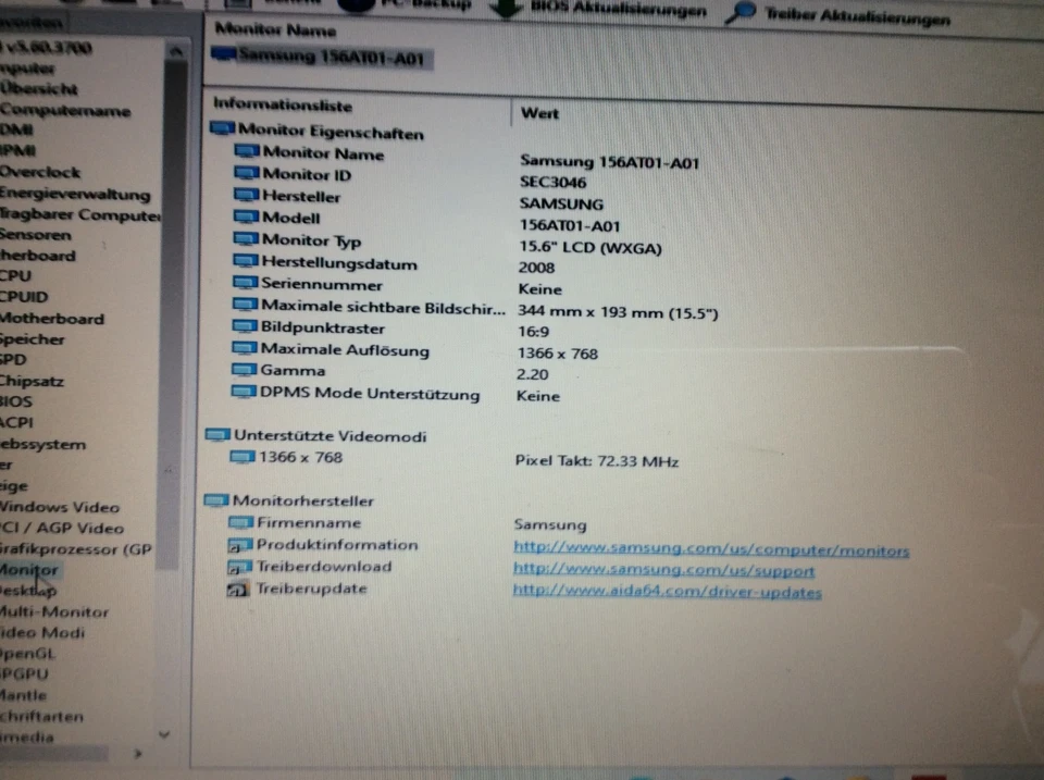 Samsung 156AT01-A01 / LTN156AT01-A01 15,6" WXGA  Glänzendes Laptop Display Panel - Bild 2 von 4