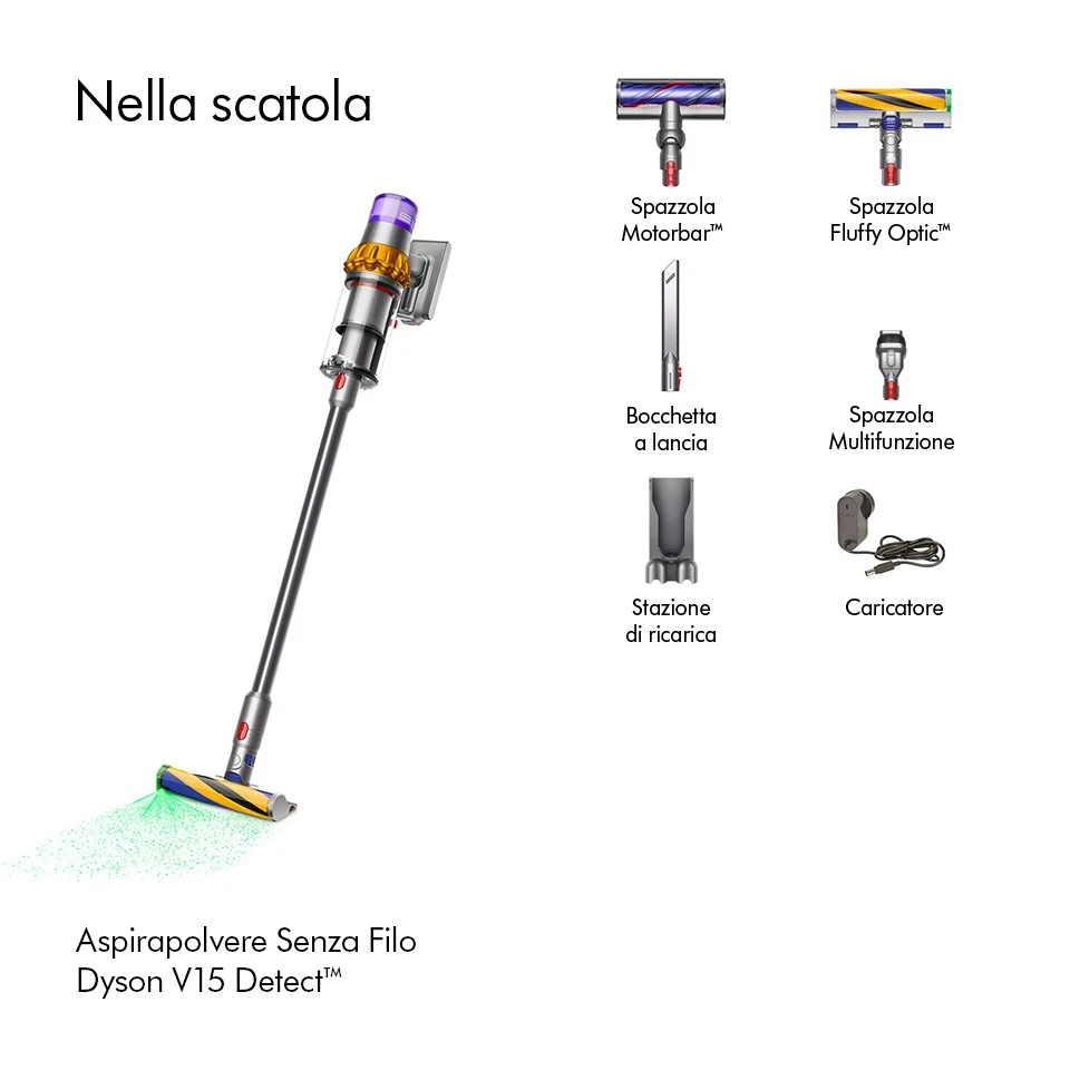 Aspirapolvere senza filo Dyson V15 Detect Ricondizionato - Immagine 3 di 4