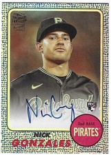Nick Gonzales 2024 TOPPS ARCHIVES MLB ROOKIE AUTOGRAPH CARD Pirates RC AUTO /25. rookie card picture