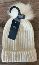 Brand New White Women Beani Marks and Spencer London, England