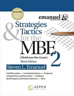 Strategies & Tactics for the MBE - Paperback, by Steven L. Emanuel - Very Good o