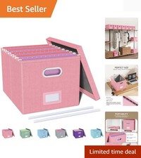 File Organizer, File Box, File Cabinet for Letter File Folder Storage, Portab...