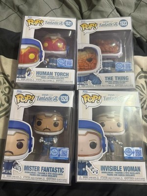 FANTASTIC FOUR First Steps FUNKO POP Target F4 Raumanzug Set / Popprotektoren