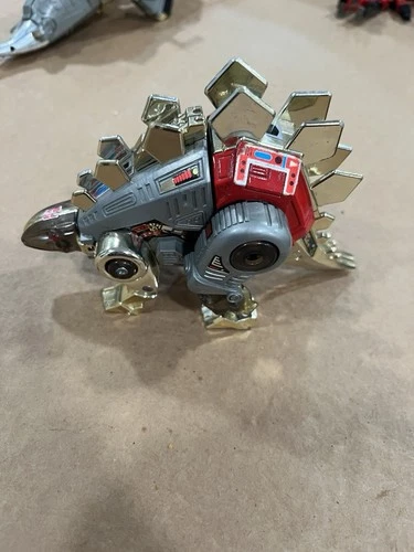 Vintage G1 Transformers Snarl Dinobot Stegosaurus 1985 Hasbro Figure Nice Chrome
