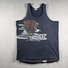 Vintage 80s Harley Davidson Honolulu HAWAII Crazy Shirt Men’s S Tanktop 3D #2750