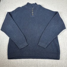 Eddie Bauer Men's Vintage 90s Ribbed Knit Fisherman Sweater Made In USA XL Tall