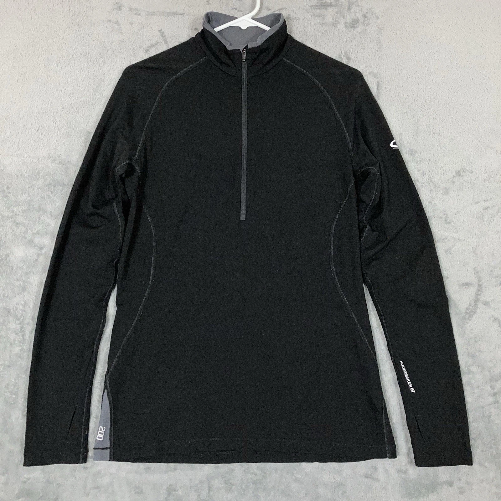 Icebreaker GT 200 1/4 Zip Pullover Mens Small Lightweight Merino Wool Base Layer