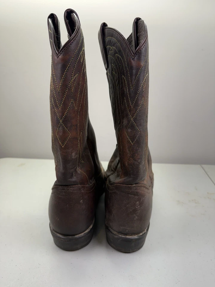 FRYE 77689 BILLY Stitch Pull On Brown Leather Cowboy Boots WOMENS 10B Rodeo - Image 4 of 4