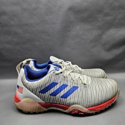 Adidas CodeChaos USA Golf Shoes Mens Size 11 Gray Red Blue Spikeless Sneakers
