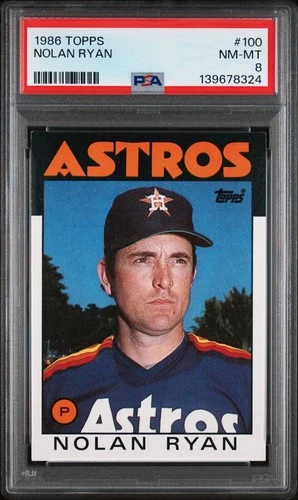 1986 Topps Baseball Nolan Ryan Houston Astros #100 PSA 8 Nm-Mt #139678324 GOAT
