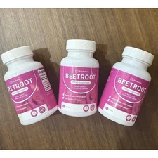 3pack Capsules Rosabella Supports Blood Pressure 60Ct Organic Beet Root Powder