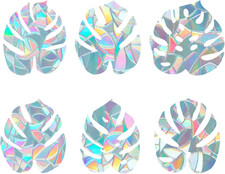 6x7 Inch Leaf Window Clings Static Rainbow Window Stickers Anti-Collision Glass