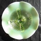 Antique, Uranium Vaseline Northwood ? "Button Panels" Ruffled Bowl, Has a Chip!! — photo 2