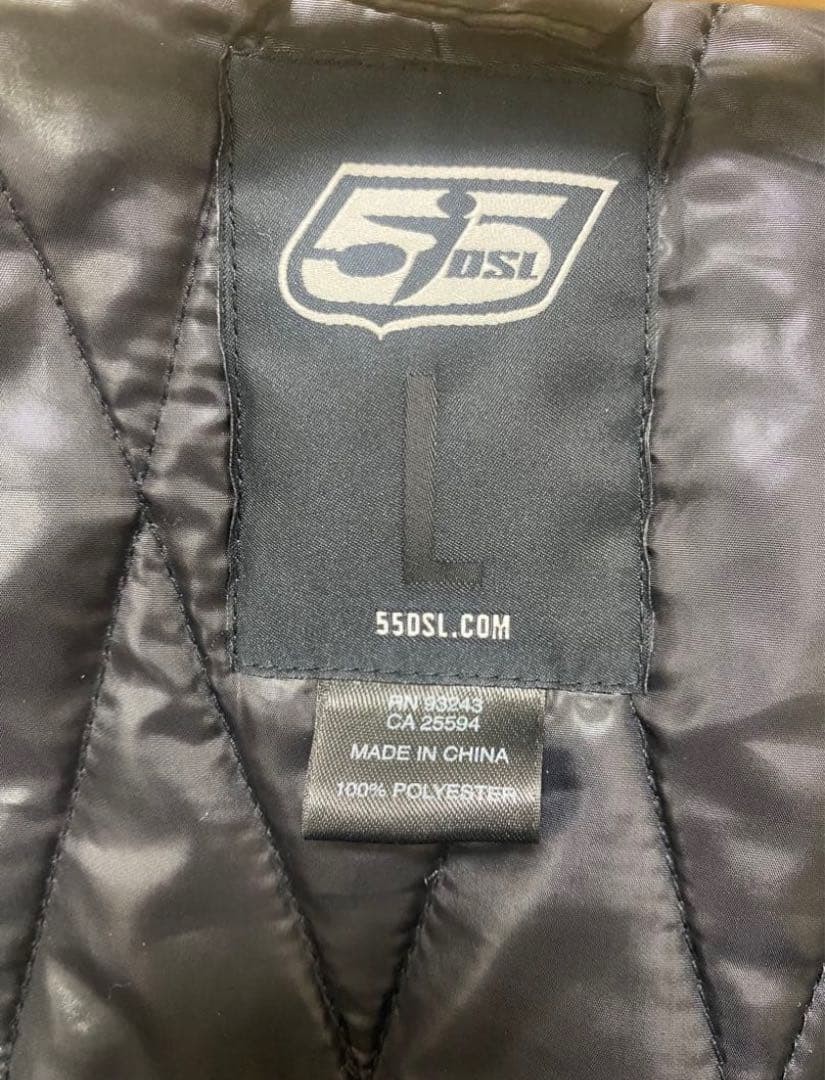 55DSL Quilted Down Jacket Black Polyester Stylish… - image 3