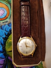 Helvetia Vintage Gold Plated Watch Mechanical Leather