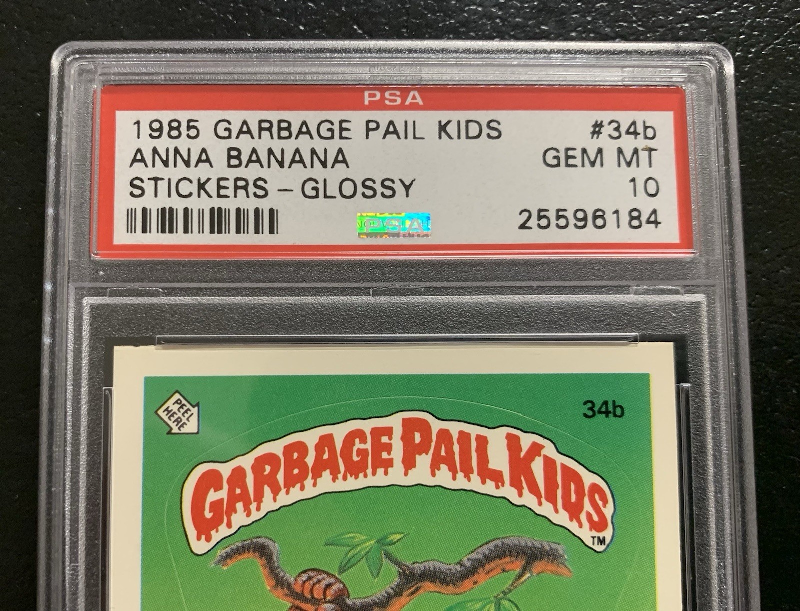 1985 Garbage Pail Kids OS1 Anna Banana 34b PSA 10 GEM MINT-RARE GLOSSY CARD! TWT view 4