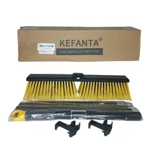 New KeFanta 18 Inches Push Broom Outdoor- Heavy Duty with Yellow 18 