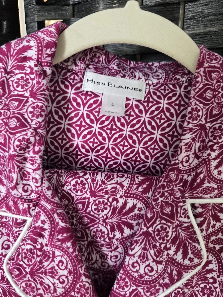 2 pair Miss Elaine Women’s Large Brushed Satin Pajama 2-of Sets 4-piece - Image 2 of 4