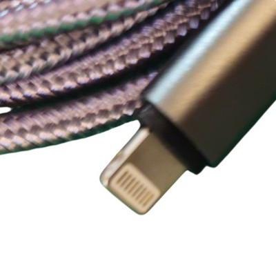 Mighty Wireless USB-A 10ft Charge Sync Cable Gray Nylon Cord Tangle Free Long