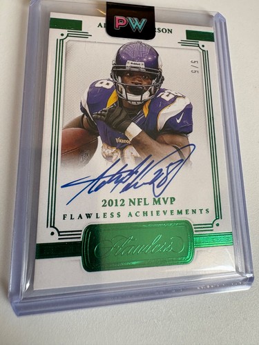 2012 NFL MVP Flawless Achievements Emerald AUTO #/5 Adrian Peterson MIN 2021