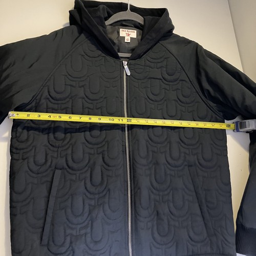 Chaqueta True Religion Para Hombre Grande Negra Nueva con Etiquetas FSHN BOMR JKT Acolchada Sudadera con Capucha Nylon Logo - Imagen 16 de 19