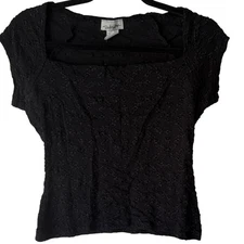 Daily Stage Y2k Black Lace Top Women's L Whimsigoth Fairy Grunge Square Neck