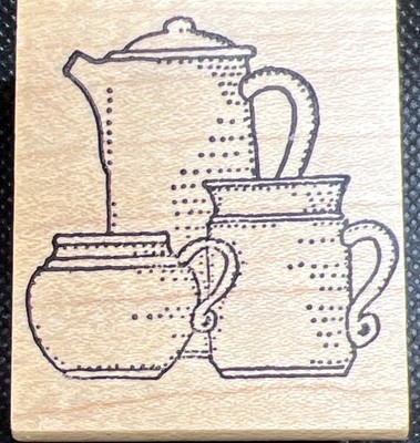 Stampa Barbara PITCHER MUGS CUPS DISHES Rubber Stamp KITCHEN TEA LEMONADE WOOD
