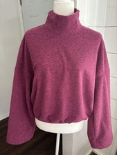 Beyond Yoga Sweatshirt Womens Small Pink Fleece Activewear Cropped Pullover Cozy