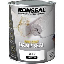 Ronseal 750ml One Coat Damp Seal White Paint Anti Stain Primer Walls Ceiling Fix