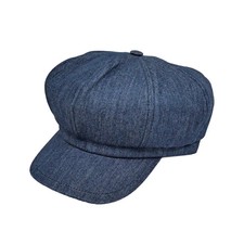 Prada Denim Casquette 1HC551 Blue Newsboy Hat Women's S Size Stylish Accessory