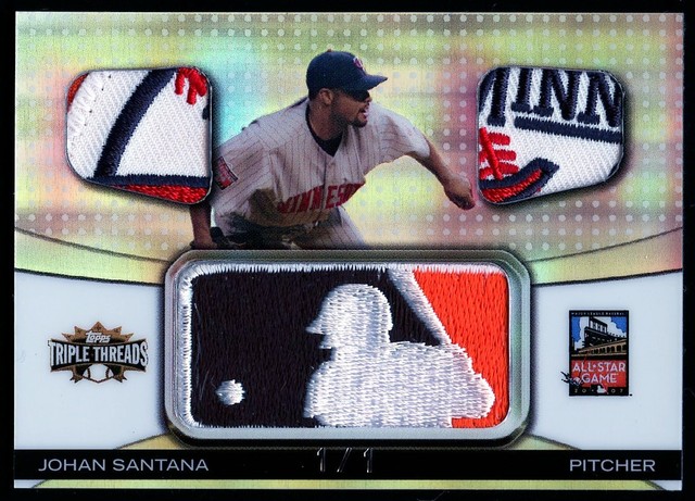 JOHAN SANTANA 2008 Topps Triple Threads MLB All-Star Logoman Logo Patch 1/1!