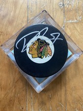 Trevor van Riemsdyk Autographed Chicago Blackhawks Large Logo Puck w COA & Holo 