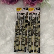 Plackers Camo Toothbrush Value Pack - Black and Tan Set of 4 Kids Toothbrushes