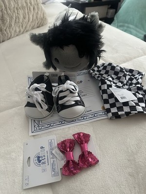 Build A Bear Emo Axolotl Stuffed Animal Black High-Tops Gift Set On Hand