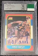 Adrian Dantley Utah Jazz 1986 Fleer #21 Signed Autograph Game Used Patch BGS 10.