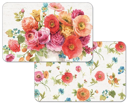 Set of 4 Reversible Wipe Clean Placemats Country Fresh - Picture 1 of 2