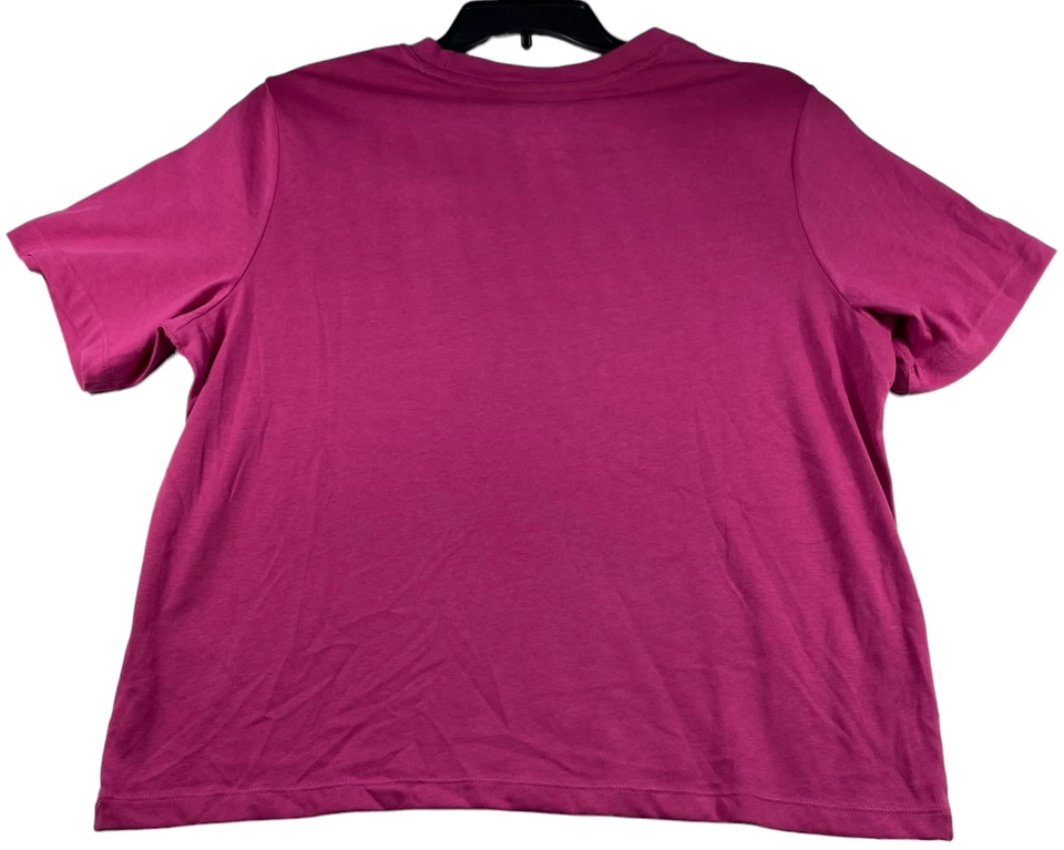 Camisa corta de entrenamiento Reebok para mujer talla grande 1X rosa grande logotipo de Reebok nueva elástica Foto 2 de 4