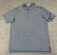 Peter Millar Summer Comfort Polo Shirt Mens XL Blue White Striped Golf Stretch