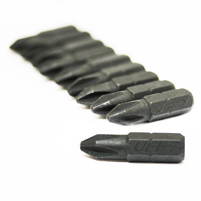 UFFY - Insert 1'' Inch Phillips PH # 2 Power Impact Bit 10 pack 1/4 Hex
