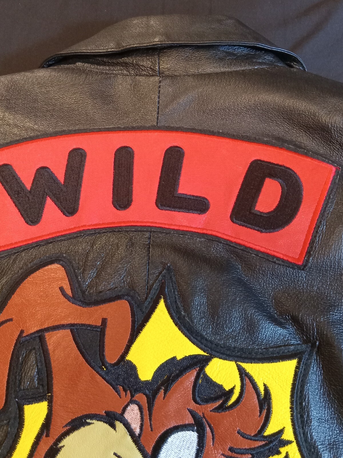 Looney Tunes Leather Taz Tasmanian Devil Bomber Jacke… - Gem